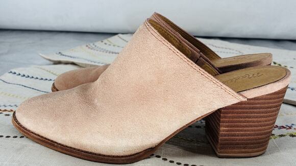 Madewell Shoes - Madewell Carey Mule Suede Faded Mauve Pink Size 7 Western Block Heel Clogs